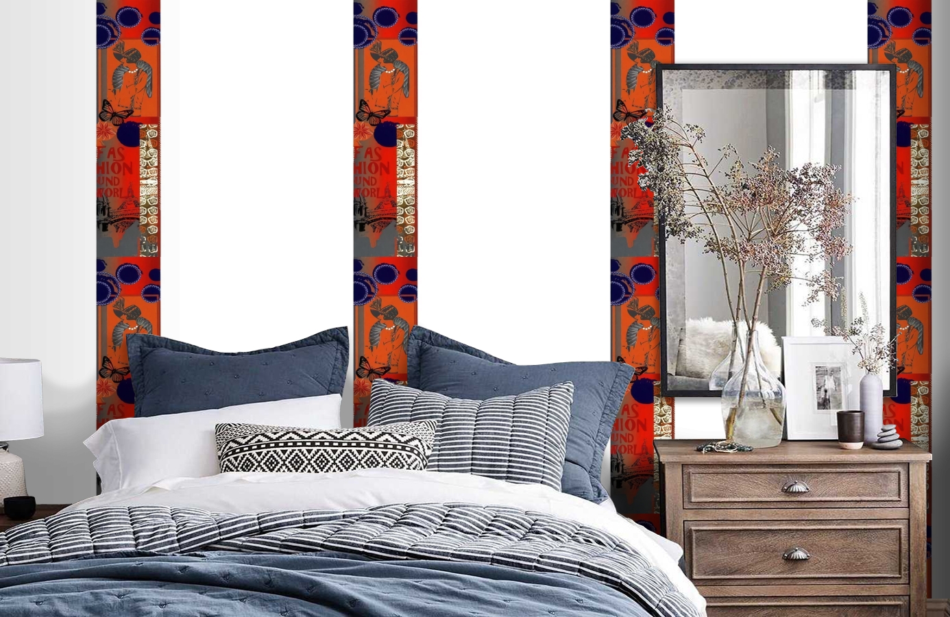 Обои SL15 5061 250*60 фото в интерьере спальни