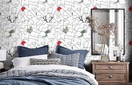 Обои Als4 001 фото в интерьере спальни превью