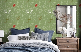 Обои Als4 005 фото в интерьере спальни превью