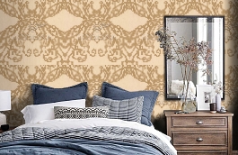 Обои F5-104 фото в интерьере спальни превью