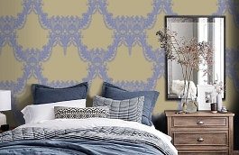 Обои GT1021 фото в интерьере спальни превью