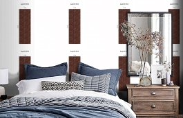 Обои Lac10 010 фото в интерьере спальни превью