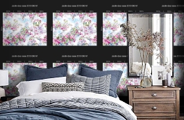 Обои Q10006A-1 фото в интерьере спальни превью