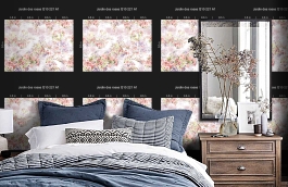 Обои Q10221A-1 фото в интерьере спальни превью