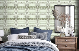 Обои Q12005 фото в интерьере спальни превью