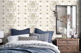 Обои Q2002 фото в интерьере спальни превью