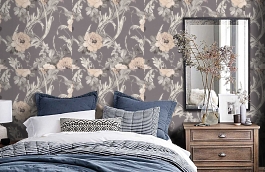 Обои R1008 фото в интерьере спальни превью