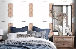 Обои V10008 фото в интерьере спальни превью