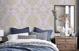 Обои V6221 фото в интерьере спальни превью