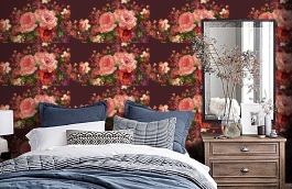 Обои V9004 фото в интерьере спальни превью