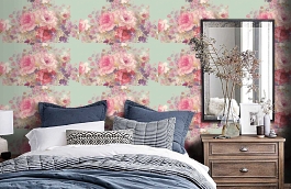 Обои V9005 фото в интерьере спальни превью