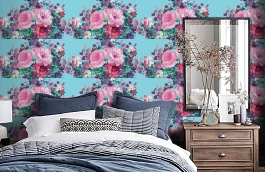 Обои V9018 фото в интерьере спальни превью