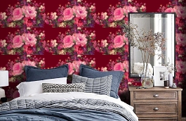 Обои V9020 фото в интерьере спальни превью