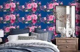 Обои V9021 фото в интерьере спальни превью