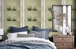 Обои 5005 фото в интерьере спальни превью