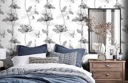 Обои AM8 001/3 фото в интерьере спальни превью