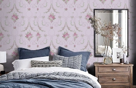 Обои PR6 021 фото в интерьере спальни превью