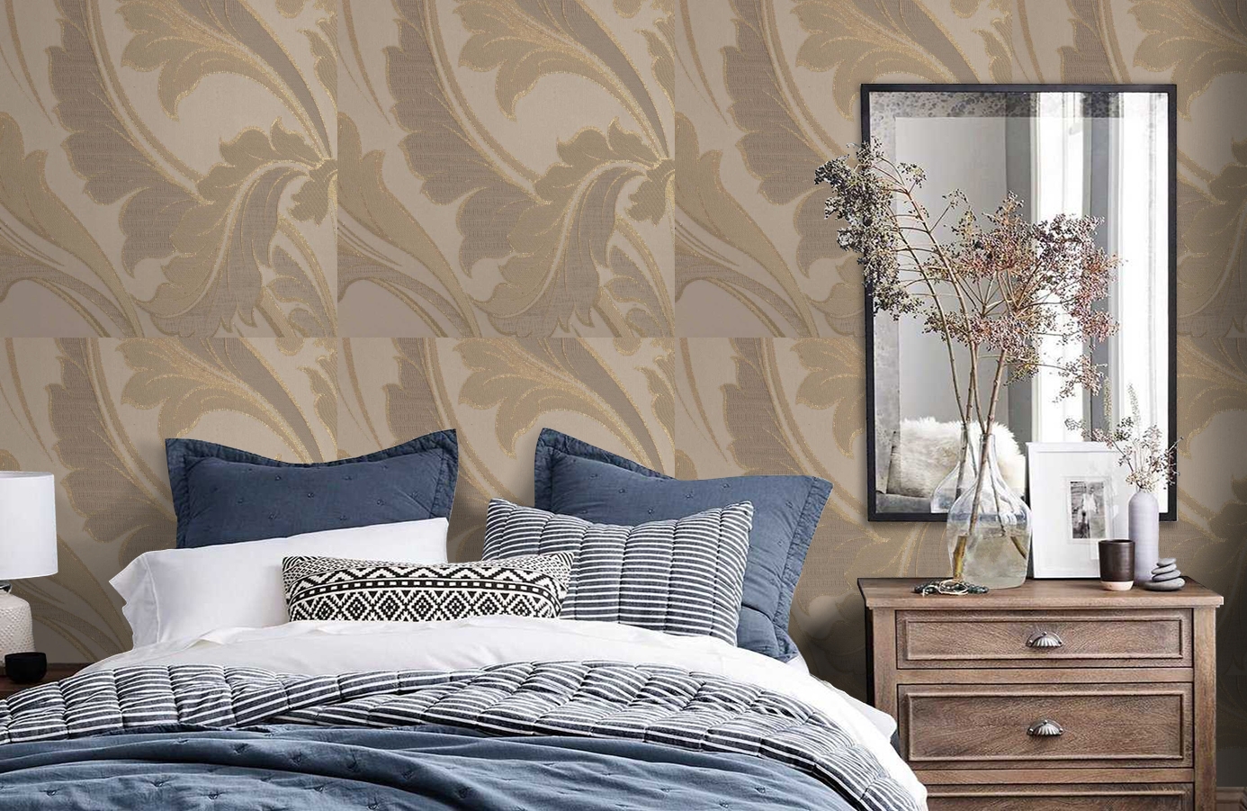 Обои 245001 фото в интерьере спальни