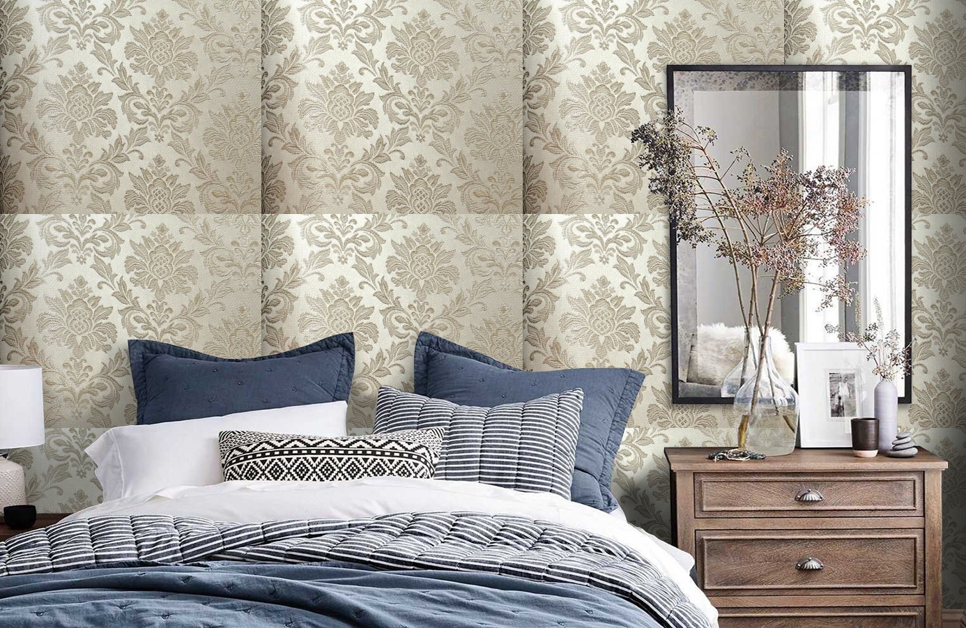Обои 4540-G2 фото в интерьере спальни