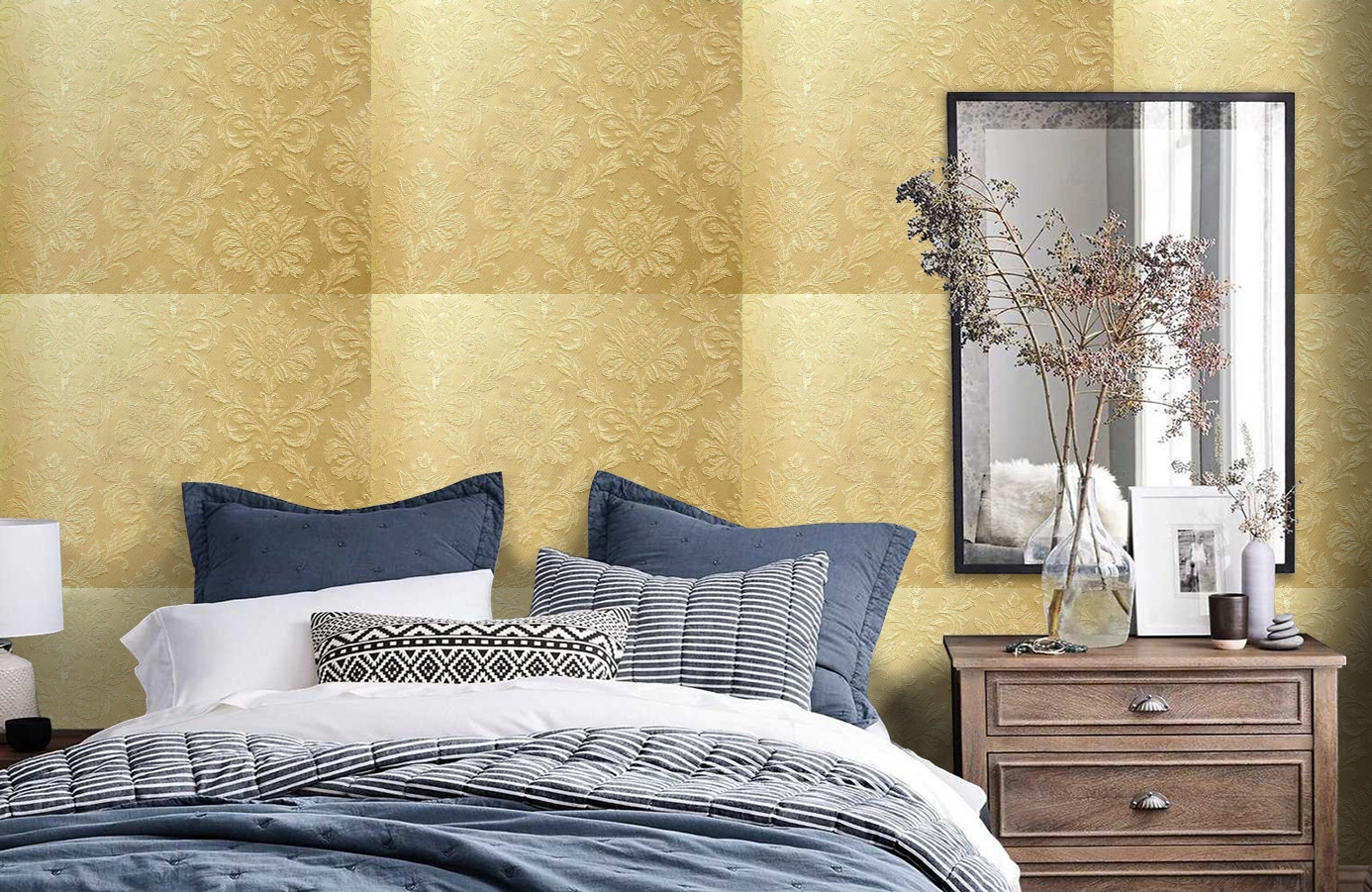 Обои 4540-W00 фото в интерьере спальни