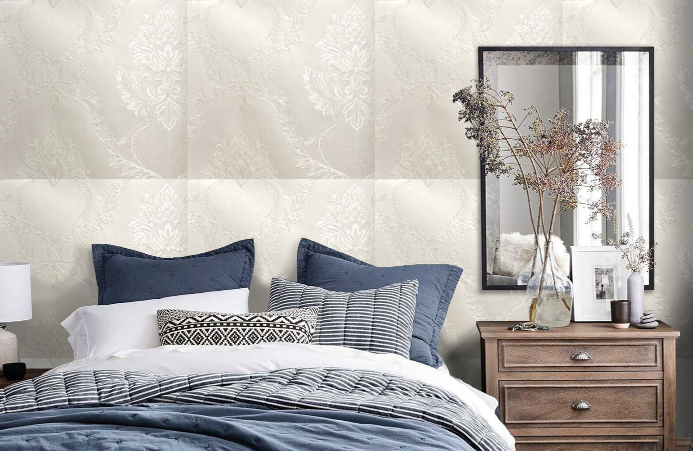 Обои 4550-G2 фото в интерьере спальни