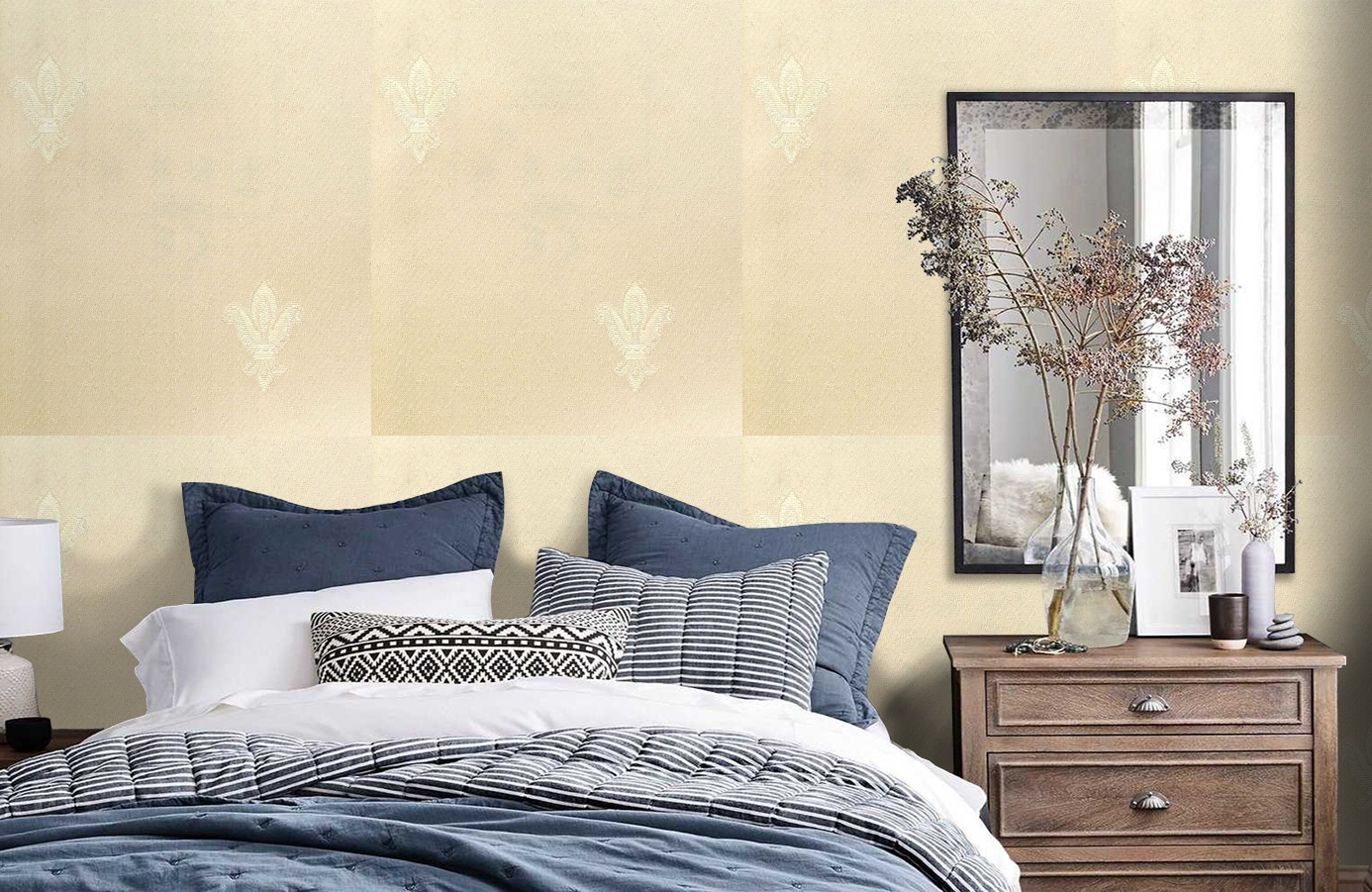 Обои 4570-E1 фото в интерьере спальни