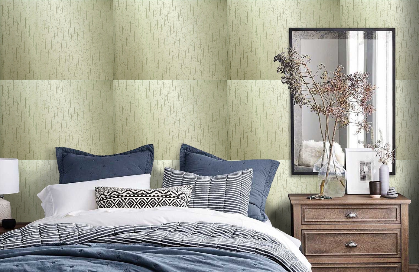 Обои 4580-V1 фото в интерьере спальни