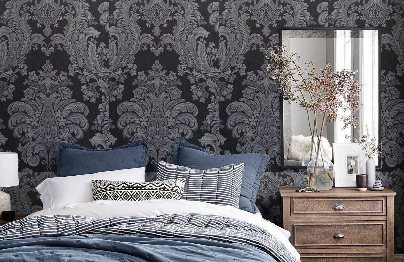 Обои 4600-KK2 фото в интерьере спальни