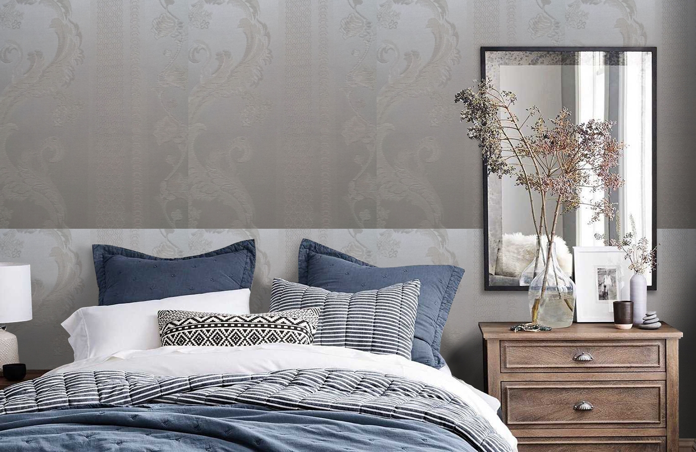 Обои 4610-E1 фото в интерьере спальни