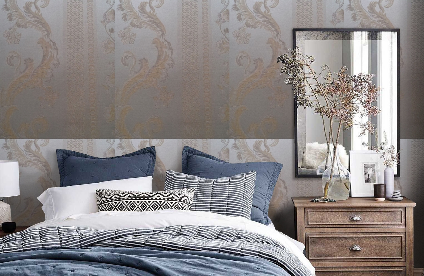 Обои 4610-E2 фото в интерьере спальни
