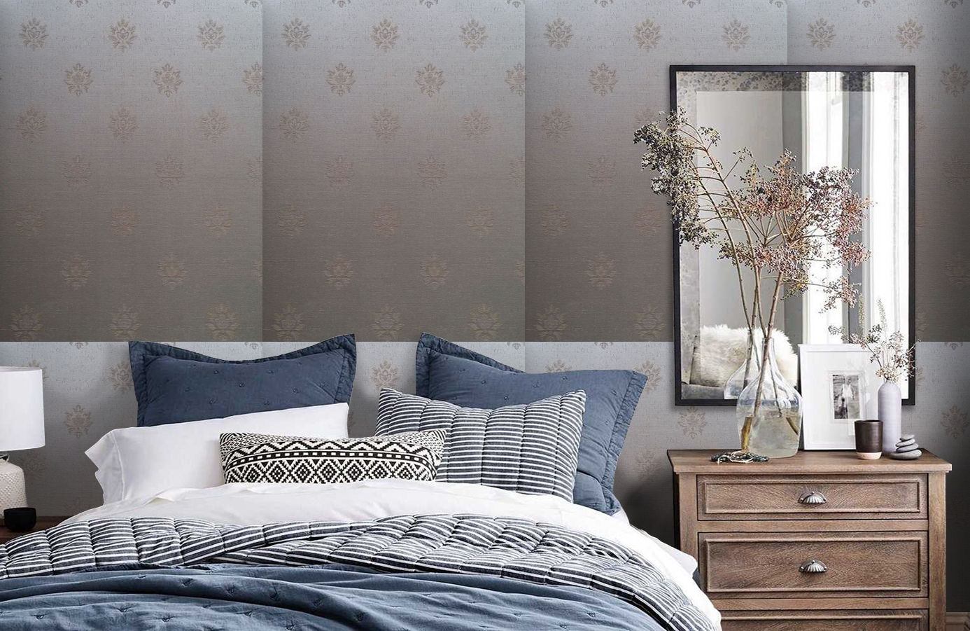 Обои 4620-E2 фото в интерьере спальни