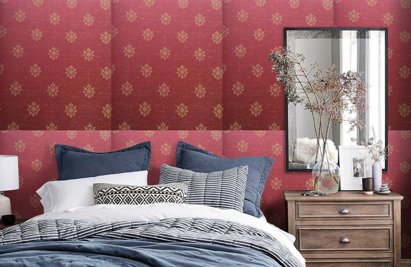 Обои 4620-RR2 фото в интерьере спальни