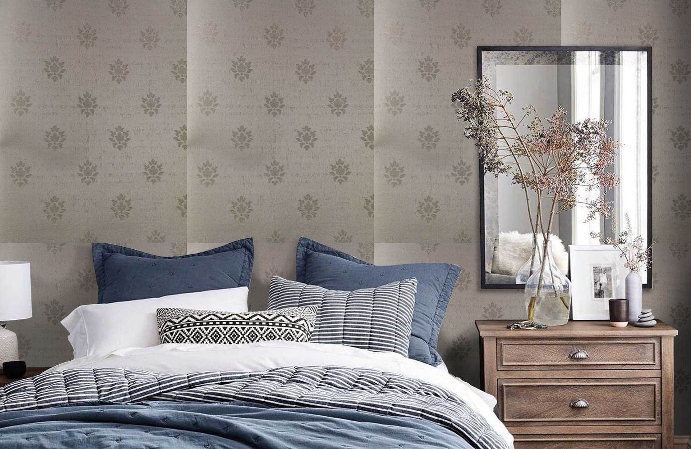 Обои 4620-V1 фото в интерьере спальни Обои 4620-V1 фото в интерьере спальни