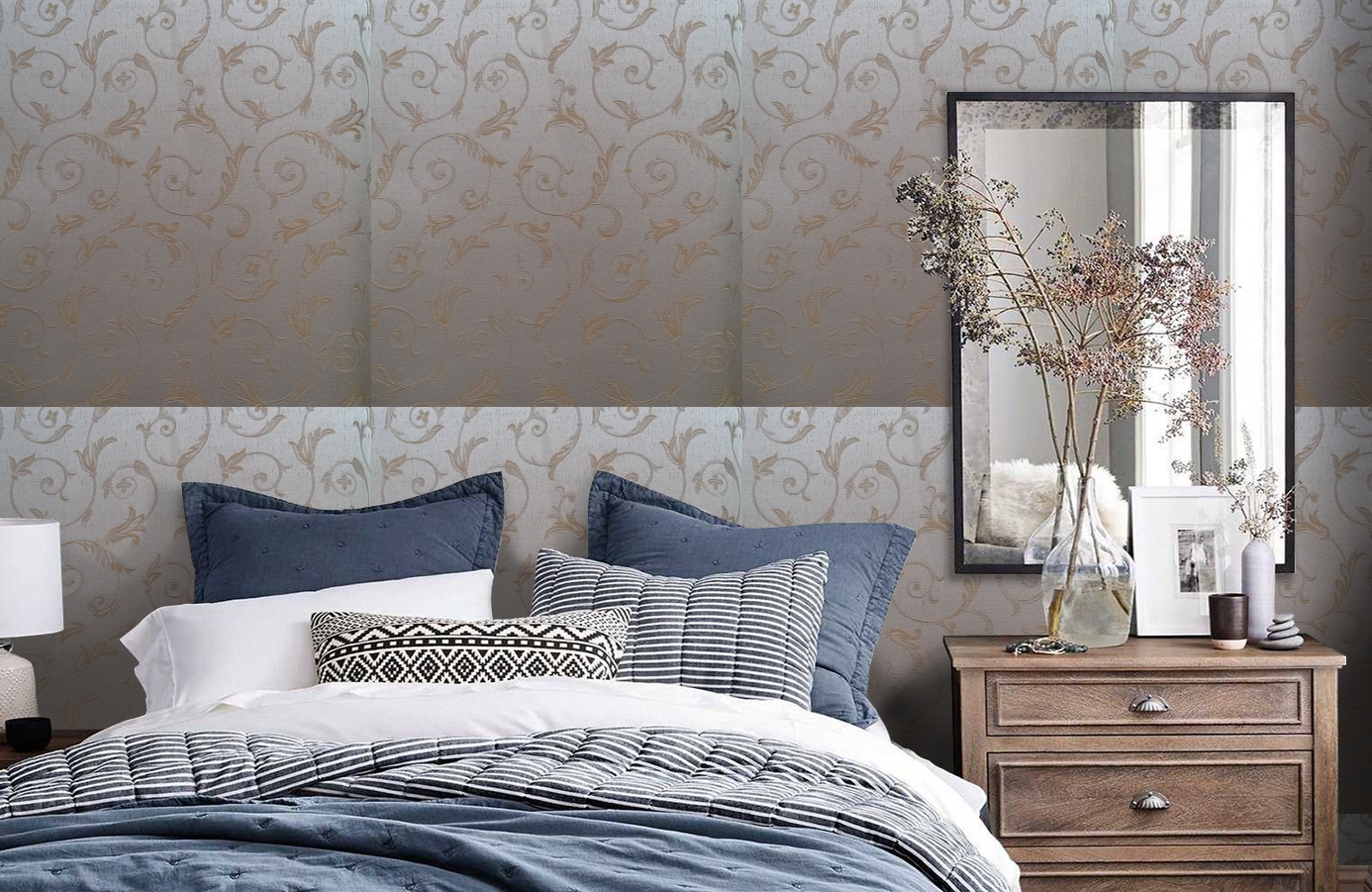 Обои 4640-E2 фото в интерьере спальни