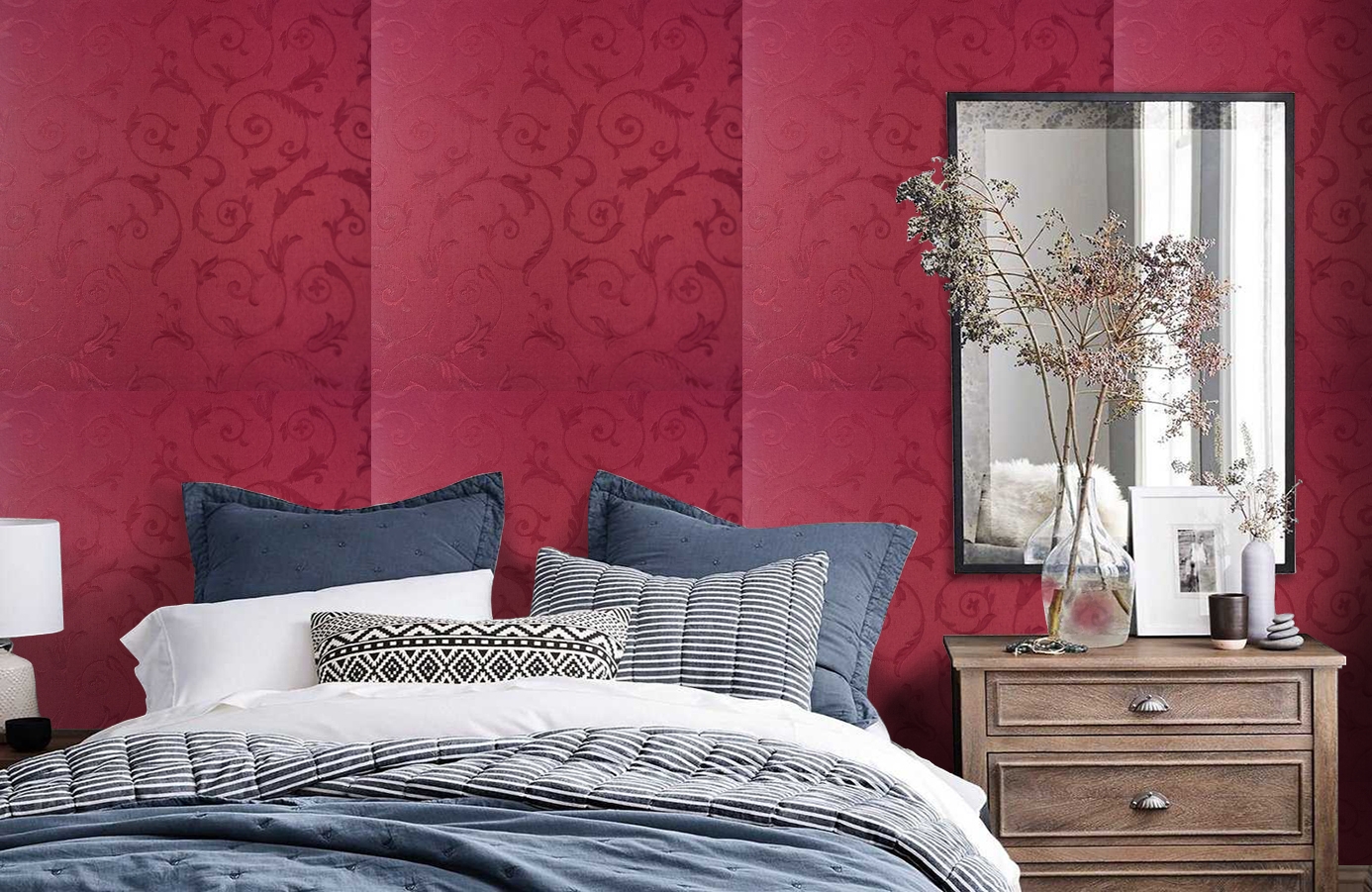 Обои 4640-RR1 фото в интерьере спальни
