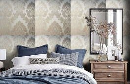 Обои 4900 G1 фото в интерьере спальни превью