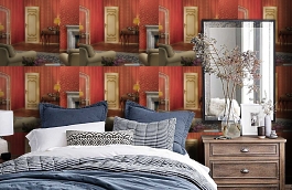 Обои 1 фото в интерьере спальни превью