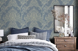 Обои 500-79 фото в интерьере спальни превью