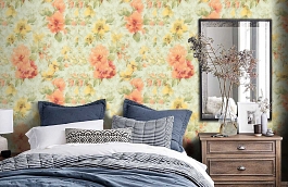 Обои 872-04 фото в интерьере спальни превью