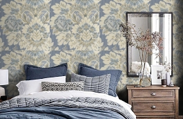 Обои M9206-8008 фото в интерьере спальни превью