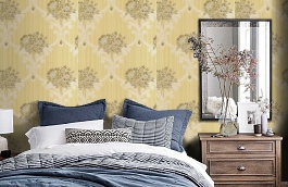 Обои M9213-8004 фото в интерьере спальни превью