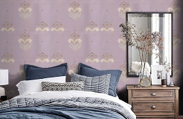 Обои M9377-8003 фото в интерьере спальни превью