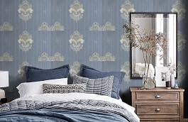 Обои M9377-8008 фото в интерьере спальни превью