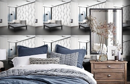 Обои 54179-1 фото в интерьере спальни превью