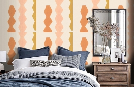 Обои CRF12 001 фото в интерьере спальни превью