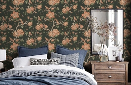 Обои FL1 005 фото в интерьере спальни превью