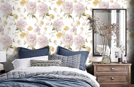 Обои FL4 001 фото в интерьере спальни превью