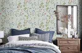 Обои FL5 006 фото в интерьере спальни превью