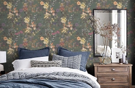 Обои FL6 005 фото в интерьере спальни превью