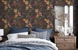 Обои FL6 011 фото в интерьере спальни превью